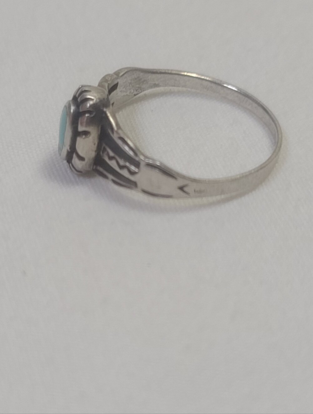 Sterling Silver Women's Turquoise Tribal 925 Ring Size 6.5 - Picture 2 of 6